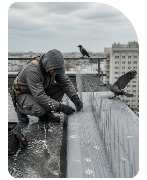 Защита от ворон под ключ в Нягани по цене от 5093 р. | Сенат-Нга